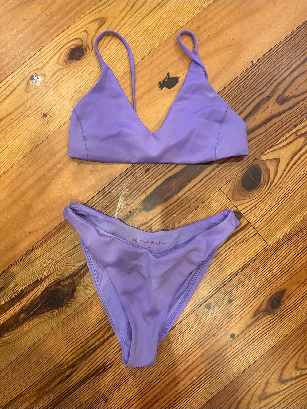 Left On Friday Lavender Triangle Bikini Set - Women Swim